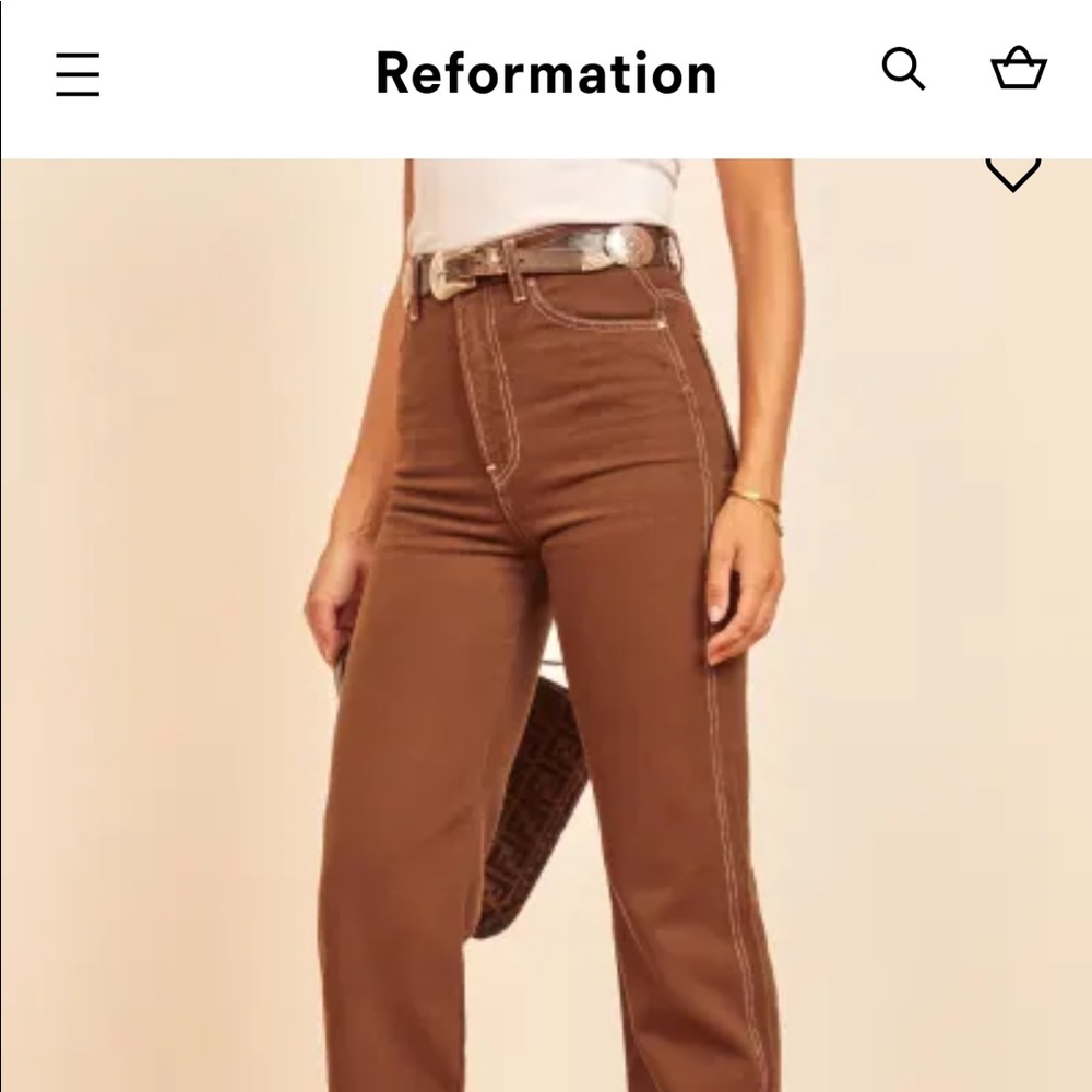 Reformation Cowboy high rise straight leg jeans size 26 in chocolate